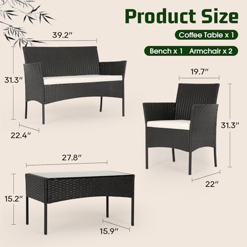 Sleek Black Modern Wicker Chat Collection
